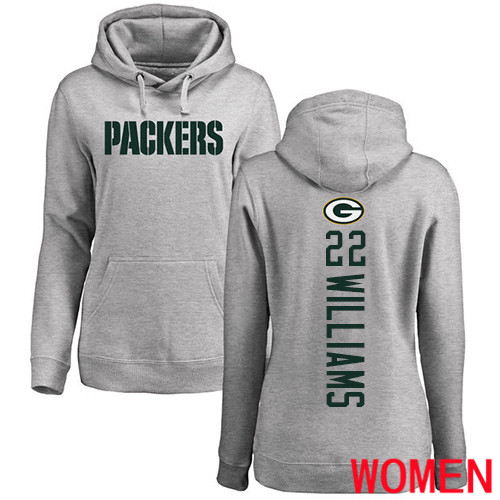 Green Bay Packers Ash Women #22 Williams Dexter Backer Nike NFL Pullover Hoodie Sweatshirts